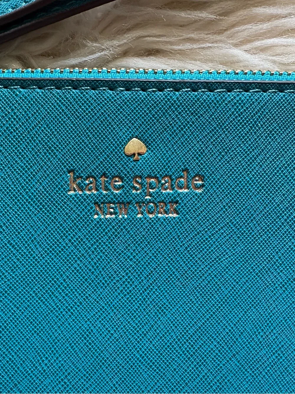 KATE SPADE NEW YORK Wristlet Wallet Clutch Teal Leather Fresh Air New w/out Tags